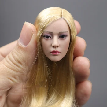 1/6 красоты, сексуальная девушка с длинными волосами, скульптура головы, резьба, подходит для коллекционной куклы 12 дюймов