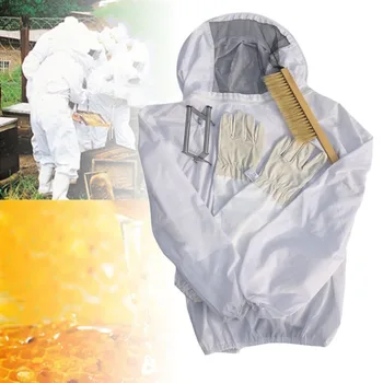 1 комплект защитной одежды для пчеловодства, комплект для пчелиного улья, перчатки из овчины, зажим для рамки для гнезда, кисточка для пчеловодства, принадлежности для пчеловодства