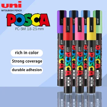 1 шт Japan Uni Posca PC-5M, маркер для рисования, ручка для постеров/граффити, реклама, канцелярские принадлежности для студентов, Офисные школьные принадлежности 29 цветов