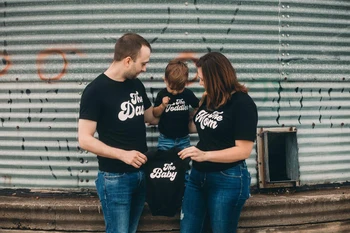 1 шт. Одинаковая семейная футболка для папы мамы Малыша и ребенка, футболки для объявления о рождении 2-го ребенка, семейные топы, одежда