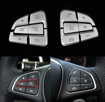 12шт ABS для Mercedes Benz GLC X253 2015 2016 и C Class W205 2014 2015 Наклейка на накладку с кнопкой переключения рулевого колеса автомобиля