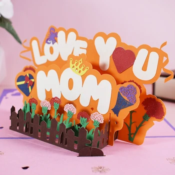 1шт 3D подарочные открытки ко Дню матери, Креативный букет цветов для девочек, Поздравительные открытки, Всплывающие мама Жена, Поздравительная открытка с Днем матери