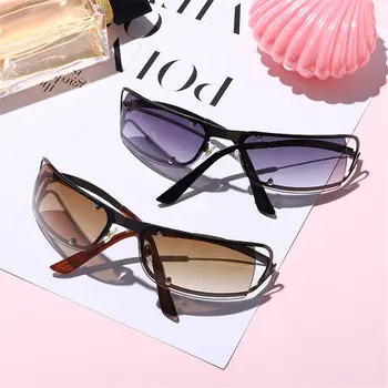 1ШТ Солнцезащитные очки Y2K с оберткой Женские солнцезащитные очки в стиле панк Мужские оттенки Модные очки с заклепками Очки UV400