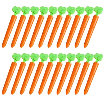 20 Шт Мультяшные Зажимы Для Пакетов Пластиковые Морковные Зажимы Для Морозильных Камер Конфеты Морковь Морковный Уплотнительный Зажим Для Пищевых Закусок Уплотнительные Зажимы Для Пакетов
