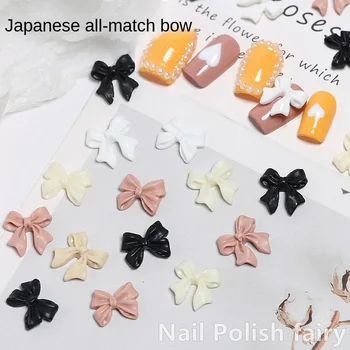 20 штук аксессуаров для ногтей, японский объемный бантик с бриллиантами, ногти из смолы Fairy Naked Powder, весна и лето