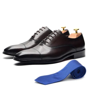 2023 Классические мужские модельные туфли из натуральной кожи, черные, коричневые, Оксфордские, деловые, офисные, официальные туфли для мужчин