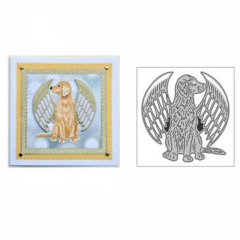 2023 Новая милая собачка с крыльями, металлические штампы для вырезания поздравительных открыток для скрапбукинга, декоративные поделки с тиснением