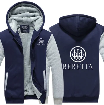 2023 НОВОЕ зимнее повседневное пальто с логотипом автомобиля BERETTA, утолщенное мужское плюшевое пальто на молнии