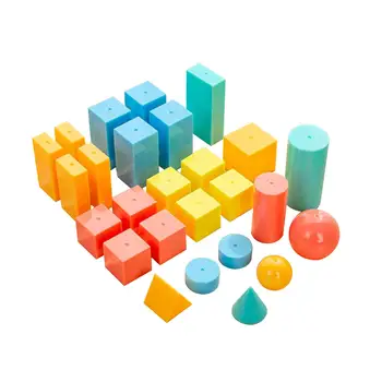 26x 3D Геометрические Фигуры Игрушки Монтессори Математические Манипулятивы Геометрический Набор для Детей