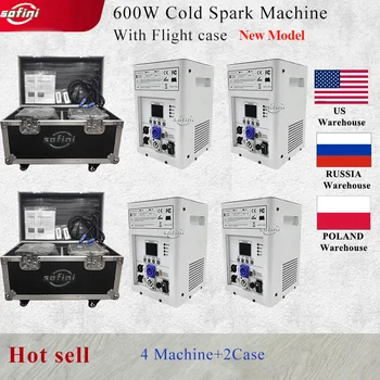 2Case 4Pcs 600W Cold Spark Machine TI Powder DMX Remote Холодный Фейерверк Фонтан Sparkular Машины Для Свадебной Вечеринки DJ Bar