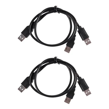 2X USB 2.0 Type A для мужчин и двух USB A Для мужчин, Y-образный кабель-разветвитель, Черный
