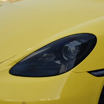 2x Защитная пленка для автомобильных фар заднего фонаря Дымчато-черная наклейка из ТПУ для Porsche 718 Boxster Cayman 2016-На аксессуары