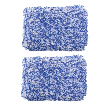 2X Салфетка для чистки автомобиля высокой плотности, супер Мягкая Салфетка для мытья автомобиля, полотенце для мытья автомобиля из микрофибры, Губчатый блок синего цвета