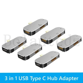 3 В 1 USB Type C КОНЦЕНТРАТОР Type C До 4K 60Hz HDMI-Совместимый PD 100 Вт USB C Адаптер Быстрого Зарядного Устройства Для MacBook Pro USB C Док-Станция