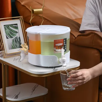 360 Вращающийся Холодный Чайник с Краном Бутылка Для Лимонада Кувшин Для Воды Контейнер Для Сока Со Льдом 3 Сетки Фруктовый Чайник для Кухни Чайник