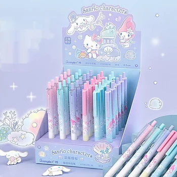 36шт Подлинная нажимная ручка серии Sanrio Kuromi, пишущие ручки для школьников, Приятные обучающие подарки Для детей, милые ручки