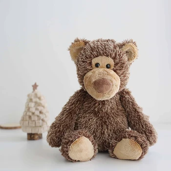 38-сантиметровый коричневый плюшевый мишка с пушистой шерстью, мягкие мишки, плюшевый детский подарок, Плюшевый мишка, мягкие игрушки животных