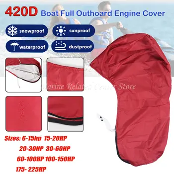 420D Красный 6-225-сильный Подвесной мотор для яхты, крышка для лодки, защита от Ультрафиолета, Пылезащитный чехол, защита для морского двигателя, Водонепроницаемый