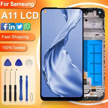 6,4-дюймовый дисплей A115 для Samsung Galaxy A11 ЖК-дисплей с сенсорным экраном, дигитайзер A115F M A115A U, замена в сборе на рамку