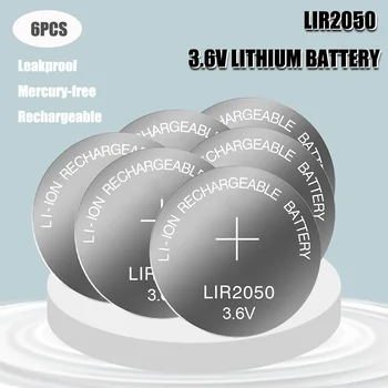 6ШТ Новый Литий-ионный Аккумулятор LIR2050 3,6 В Литиевые Кнопочные Батареи для Часов Компьютера Заменяет LIR 2050 CR2050/ML2050