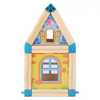 ABS Детские Деревянные строительные блоки, милый Мультяшный Строительный дом, строительный блок, Обучающая игрушка, игрушки для детей