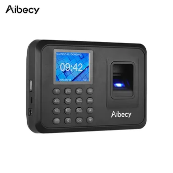 Aibecy Биометрический Сканер отпечатков пальцев с паролем, Многоязычный с 2,4-дюймовым ЖК-экраном, Поддерживает U-диск для загрузки данных