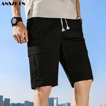 ANSZKTN 2023 летние модные брендовые брюки-карго мужская корейская версия свободных пятиточечных брюк ins trend прямые повседневные 5-точечные короткие
