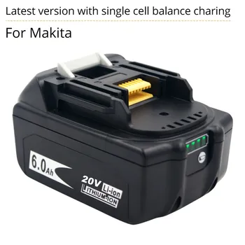 Aokaidikui Новейшая Модернизированная Аккумуляторная Батарея BL1860 20V6.0Ah Литий-ионная для Makita 20V Battery BL1840 BL1830 BL1860B LXT 400