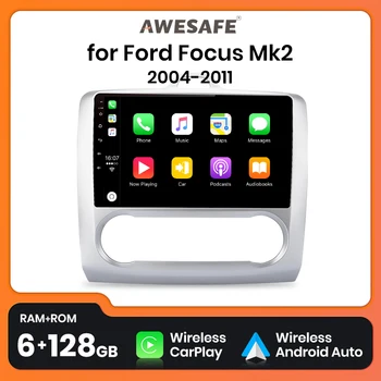 AWESAFE PX9 Для Ford Focus 2 Mk2 2009 2010 Автомобильный Радио Мультимедийный Плеер GPS 2 din Android Авторадио CarPlay DVD 8 ГБ + 128 ГБ
