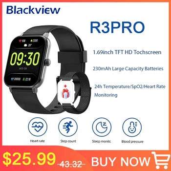Blackview Оригинальные Смарт-часы 1,69 дюймов HD Экран Bluetooth Спортивный Трекер Smartwatch Мужчины Женщины SpO2 Пульсометр Универсальный