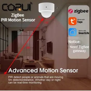 CORUI Tuya Zigbee 3.0 Датчик движения человеческого тела PIR Для интеллектуальных записей жизни, отслеживания приложений, беспроводного управления, безопасности умного дома