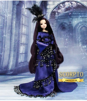 DBS bjd MMGirl 12 Созвездие Скорпиона 1/6 30 см кукла темно-фиолетовое платье шляпа фантастический костюм игрушка в подарок для девочки