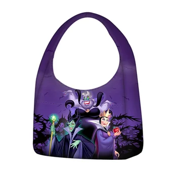 Disney Maleficent Tote Многоразовые сумки через плечо Женские повседневные сумки Портативная сумка для покупок для девочек Дорожная сумка