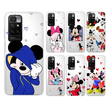 Disney Mickey Minnie Love Для Xiaomi Redmi 12 12C 11 A1 Plus 10 10X 9T 9C 8 7 4G 5G Силиконовый Прозрачный Мягкий Чехол Для Телефона