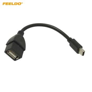 FEELDO 1шт Автомобильный Аудио CD/DVD 5pin mini USB от Мужчины к USB 2.0 Женский Соединительный Шнур T Интерфейс OTG Кабель для передачи данных #AM5665