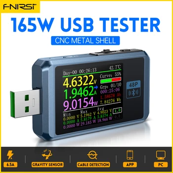 FNIRSI-FNB48P USB-тестер батареи Вольтметр Амперметр TYPE-C Быстрое обнаружение заряда, измерение емкости триггера, пульсационный монитор