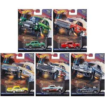 Hot Wheels 2018 Car Culture Dragstrip Demons Gassers Набор из 5 игрушек для коллекции автомобилей, отлитых под давлением в масштабе 1: 64