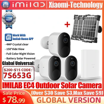 IMILAB EC4 Беспроводная Наружная Камера Видеонаблюдения Wifi 4MP HD IP Smart Home Security Cam CCTV Инфракрасная Веб-камера Ночного Видения
