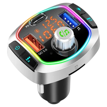 JINSERTA PD Быстрое Зарядное Устройство QC3.0 Bluetooth 5,0 FM-передатчик Комплект Громкой связи Автомобильный Mp3-плеер Поддержка Воспроизведения музыки на TF U Диске