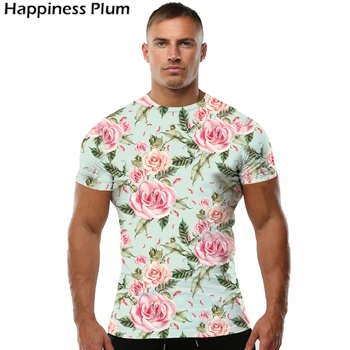 KYKU Flower T Shirt Мужская / Женская Сексуальная Футболка Гавайская Уличная Одежда С 3D Принтом Листьев, Крутая Мужская Одежда 2018, Летние Повседневные Топы