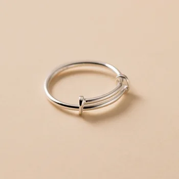 La Monada Размер 53-57 мм Простые кольца из чистого серебра 999 пробы для женщин с возможностью регулировки размера пальца Простое женское кольцо Изысканные ювелирные изделия