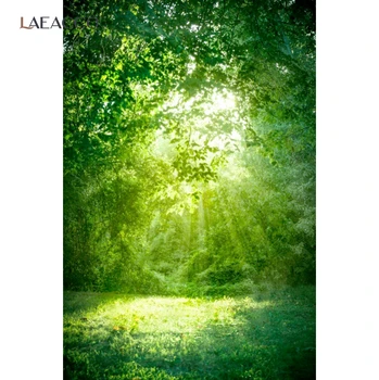Laeacco Wonderland, Зеленые джунгли, фоновая фотография в лесу, Солнечная трава, живописные детские фоны для портретной фотосъемки, фотостудия