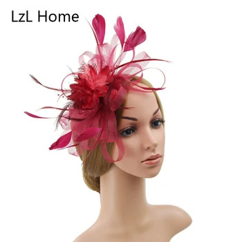 LZL Домашний головной убор заколка для волос невеста шляпа для волос с пером головной убор невесты несколько цветов дополнительно льняная пряжа аксессуары для волос для женщин