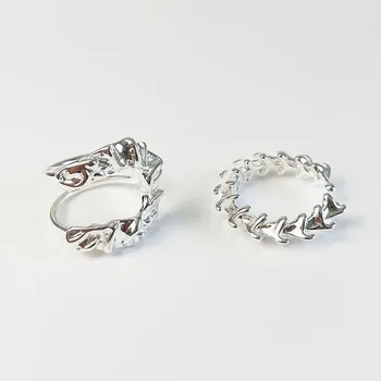 MLKENLY Килевидное кольцо из стерлингового серебра 925 пробы для женщин, мужчин, женское кольцо в стиле ретро, панк, хип-хоп, Байкерское кольцо на палец для вечеринок