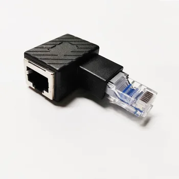 NCHTEK 90 Градусов Прямоугольный Ethernet LAN RJ45 от мужчины к женщине Сетевой удлинитель Cat5/Cat5e Адаптер/1ШТ