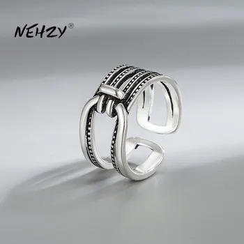 NEHZY Серебряное покрытие Новые Женские Модные украшения Высокое качество Ретро Креативное Черное кольцо с регулируемым размером отверстия