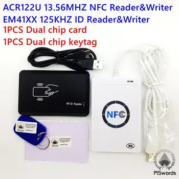 NFC ACR122U 13,56 МГЦ RFID-КАРТА и 125 кГц ID Card Reader & Writer программист crack clone M1 EM4100 Rfid-Карта uid с возможностью изменения t5577