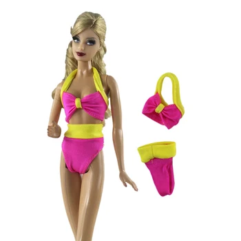 NK 1 шт 1/6 Купальники принцессы розового цвета, модное БИКИНИ, пляжная одежда для купания, аксессуары для куклы Барби, подарок для ребенка, игрушка