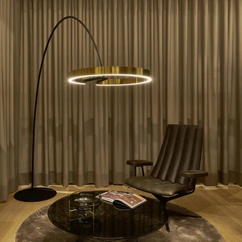 Nordic Creativity Ring Светодиодный торшер для рыбалки, угловой диван для гостиной, домашний декор, стоячий светильник, современное искусство, прикроватная лампа для спальни