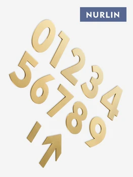 Nurlin 10 см латунная надпись номер Вестибюля Адрес двери Сад Пользовательские Формы Логотипы Шрифты магазин бизнес Вывески компании 0-9 A-Z